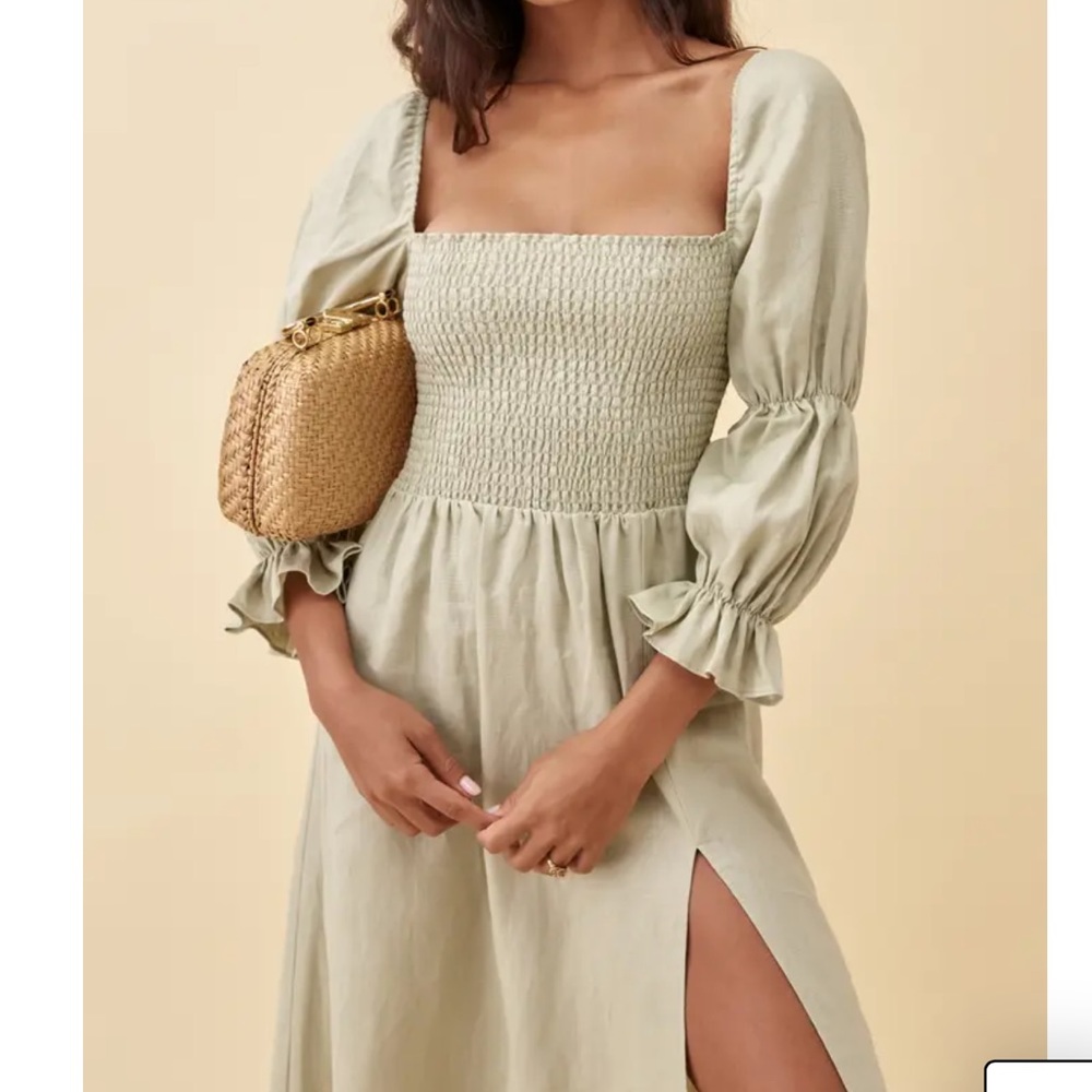 REFORMATION HYLAND DRESS ( dried herbs) size XS